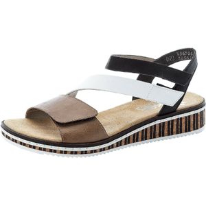 Rieker - Sandalen - Bruin - Zomerschoen - Klittenbandsluiting - Sleehak