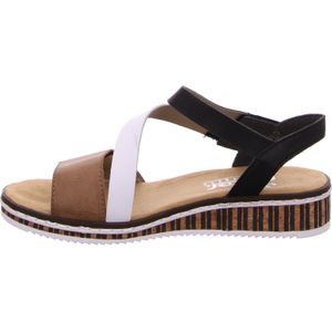 Rieker - Sandalen - Bruin - Sleehak - Klittenbandsluiting