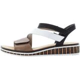 Rieker - Sandalen - Bruin - Zomerschoen - Klittenbandsluiting - Sleehak