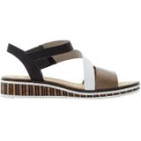 Rieker - Sandalen - Bruin - Zomerschoen - Klittenbandsluiting - Sleehak