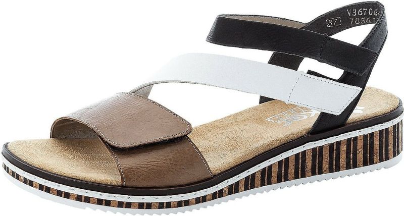 Rieker - Sandalen - Bruin - Zomerschoen - Klittenbandsluiting - Sleehak