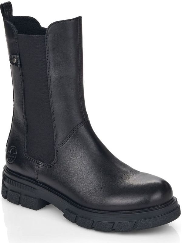 Rieker - Enkellaarsjes - Zwart - Leer - Binnenzijde Rits