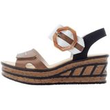 Rieker 68176 Sandalen voor dames, Beige combi., 41 EU