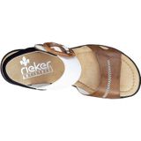 Rieker 68176 Sandalen voor dames, Beige combi., 41 EU