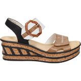 Rieker 68176 Sandalen voor dames, Beige combi., 41 EU