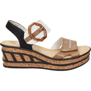 Rieker 68176 Sandalen voor dames, Beige combi., 40 EU