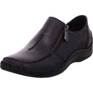 Rieker - L1780-00 - Instappers - Zwart - Glad Leer - RIRICON Zool