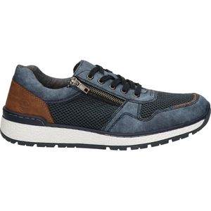 Rieker Heren Low-Top Sneaker B9006, heren lage schoenen, losse inlegzool, blauw 14, 44 EU Breed