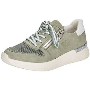 Rieker N4730 Sneakers voor dames, veterschoenen, losse inlegzool, groen 52, 36 EU
