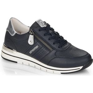 Sneaker - Color-Blocking - Glad Leer - Vetering met 5 Gaten