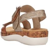 Remonte - R6853 - Sandaal - Noccia Lehm Metallic - Echt Leer - Klittenbandsluiting