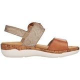 Remonte - R6853 - Sandaal - Noccia Lehm Metallic - Echt Leer - Klittenbandsluiting