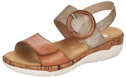 Remonte - R6853 - Sandaal - Noccia Lehm Metallic - Echt Leer - Klittenbandsluiting