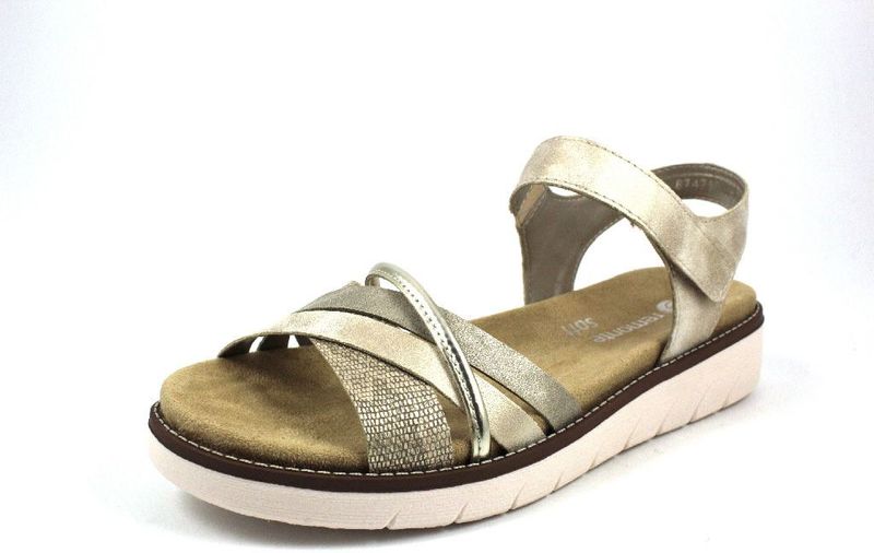Remonte - D2058 90 - Sandalen - Goud - Nubuck en Metallic