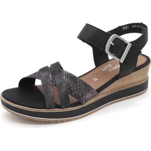 Remonte Dames Sandaal - D6454-00 Zwart Combi