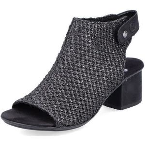 Rieker - Sandaal - Zwart - Vlecht-look - Klittenbandsluiting