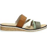 Rieker - Slippers - Meerkleurig - Sleehak - Klittenbandsluiting