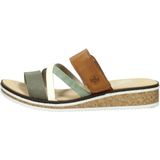 Rieker - Slippers - Meerkleurig - Sleehak - Klittenbandsluiting