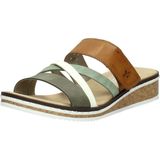Rieker - Slippers - Meerkleurig - Sleehak - Klittenbandsluiting