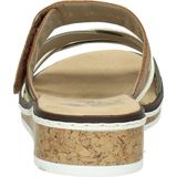 Rieker - Slippers - Meerkleurig - Sleehak - Klittenbandsluiting