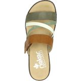 Rieker - Slippers - Meerkleurig - Sleehak - Klittenbandsluiting