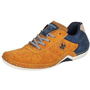 Rieker Heren Low-Top Sneaker 07506, heren lage schoenen, losse inlegzool, Geel combi, 43 EU