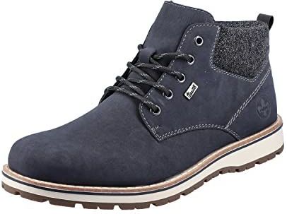 Rieker - 38419-16 - Heren Veterschoen - Blauw - Kunstleer - Lamswol Voering