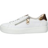 Sneakers - Effen - Leer en Imitatieleer - Platte Hak - Vetering met 7 Gaten