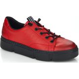 Rieker, Rode leren sneakers voor vrouwen Rood, Dames, Maat:37 EU