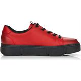 Rieker, Rode leren sneakers voor vrouwen Rood, Dames, Maat:37 EU