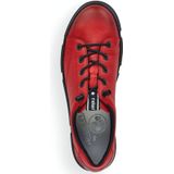 Rieker, Schoenen, Dames, Rood, 39 EU, Rode leren sneakers voor vrouwen