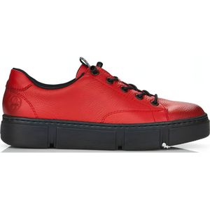 Rieker, Rode leren sneakers voor vrouwen Rood, Dames, Maat:39 EU
