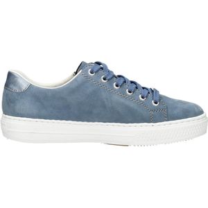 Rieker Dames veterschoenen Veterschoenen Laag - licht blauw - Maat 36