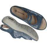 Remonte - Dames Sandalen - Blauw - Zijde - Comfortabel en Lichtgewicht