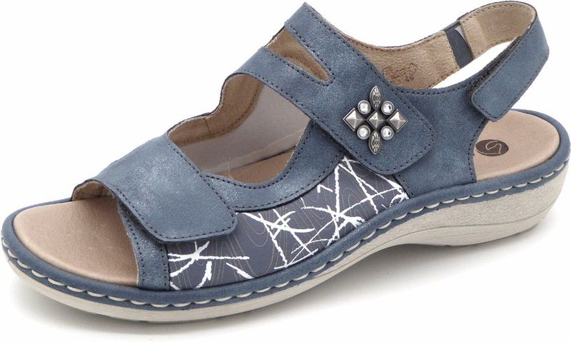 Remonte - Dames Sandalen - Blauw - Zijde - Comfortabel en Lichtgewicht