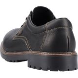 Rieker - Veterschoenen - Zwart - Leer - Antislip Zool