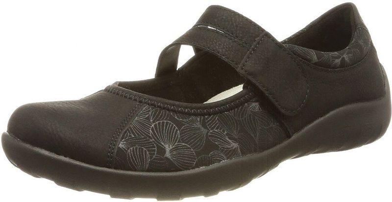 Remonte R3510-03 Dames Bandschoen - Zwart - Suède - Klittenbandsluiting