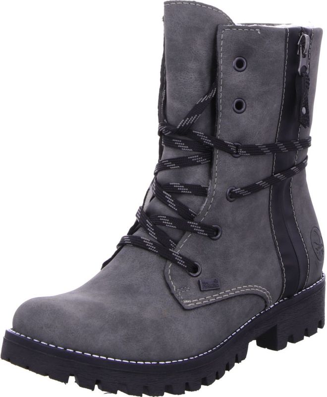 Rieker Schnürstiefelette Warmfutter für Damen, grau, Gr. 38 EU