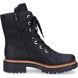 Rieker - 72612 - Veterlaarzen - Zwart - Leer - Dames