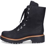 Rieker - 72612 - Veterlaarzen - Zwart - Leer - Dames