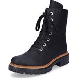 Rieker - 72612 - Veterlaarzen - Zwart - Leer - Dames