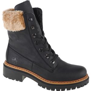 Rieker - Veterboot - Imitatieleer - Imitatie Bontkraag - Gevoerd