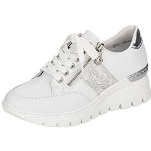 Rieker Dames N8322 Sneakers, wit, 41 EU