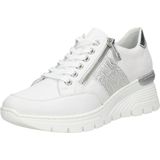 Schoenen - Vrijetijdsschoen - Wit/Zilverkleur - Vetersluiting - Sleehak