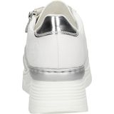 Schoenen - Vrijetijdsschoen - Wit/Zilverkleur - Vetersluiting - Sleehak