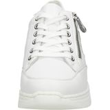 Schoenen - Vrijetijdsschoen - Wit/Zilverkleur - Vetersluiting - Sleehak