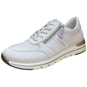 Remonte - R6705-80 - Dames Sneaker - Wit - Leer - Vetersluiting met Rits