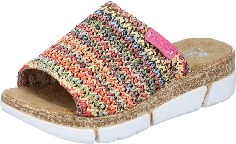 Rieker Pantolette, Keilabsatz, Sommerschuh, Schlappen im Sommerlook