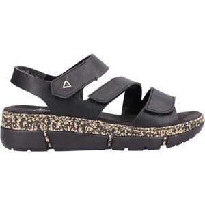 Zwart - Sandalen - Sleehak - Klittenbandsluitingen