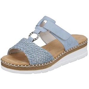 Rieker -Dames - blauw licht - slippers & muiltjes - maat 40